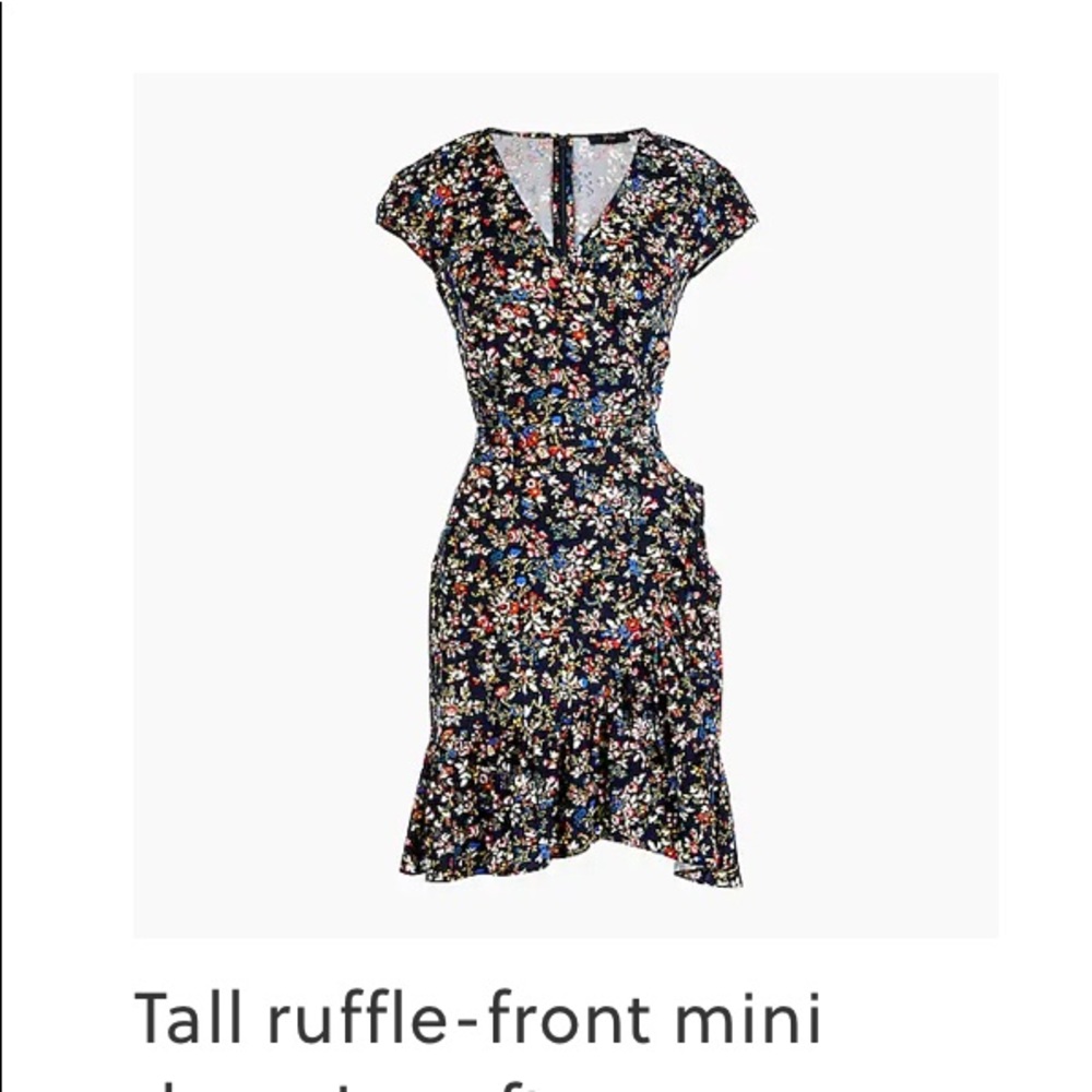J. Crew blue floral wrap dress 10 Tall